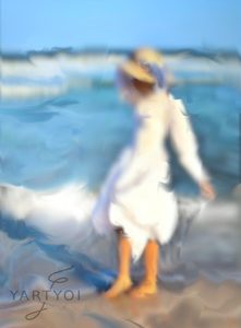 Jugando en la orilla